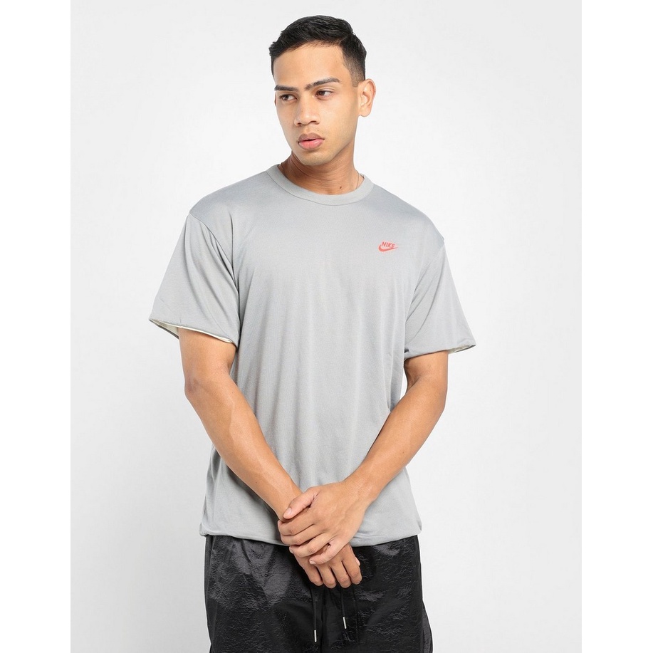 Nike NSW Circa Grey Abu Reversible T-Shirt Kaos Bolak Balik 2 Sisi