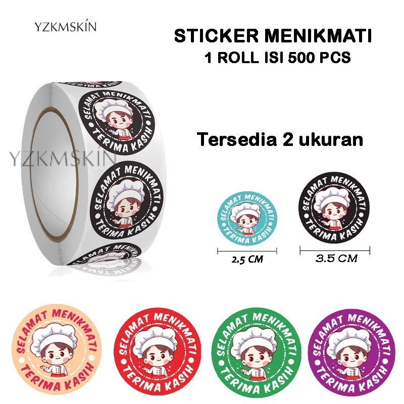 

TERBARU STIKER UNTUK MAKANAN.KUE.DLL SELAMAT MENIKMATI 1 ROLL ISI 500 PCS Ukuran 2.5 Cm Dan 3.5 Cm