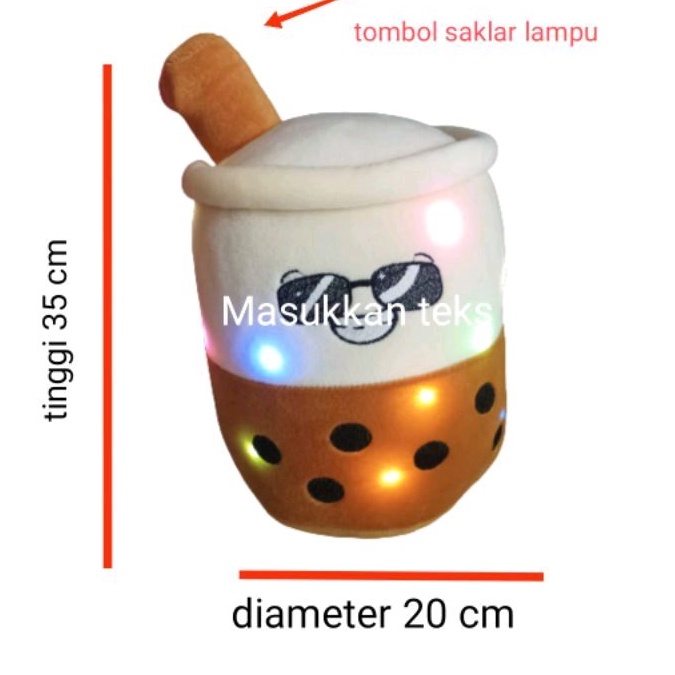 Boneka boba nyala lampu led variasi ukuran size L tinggi 35cm lebih gemoi