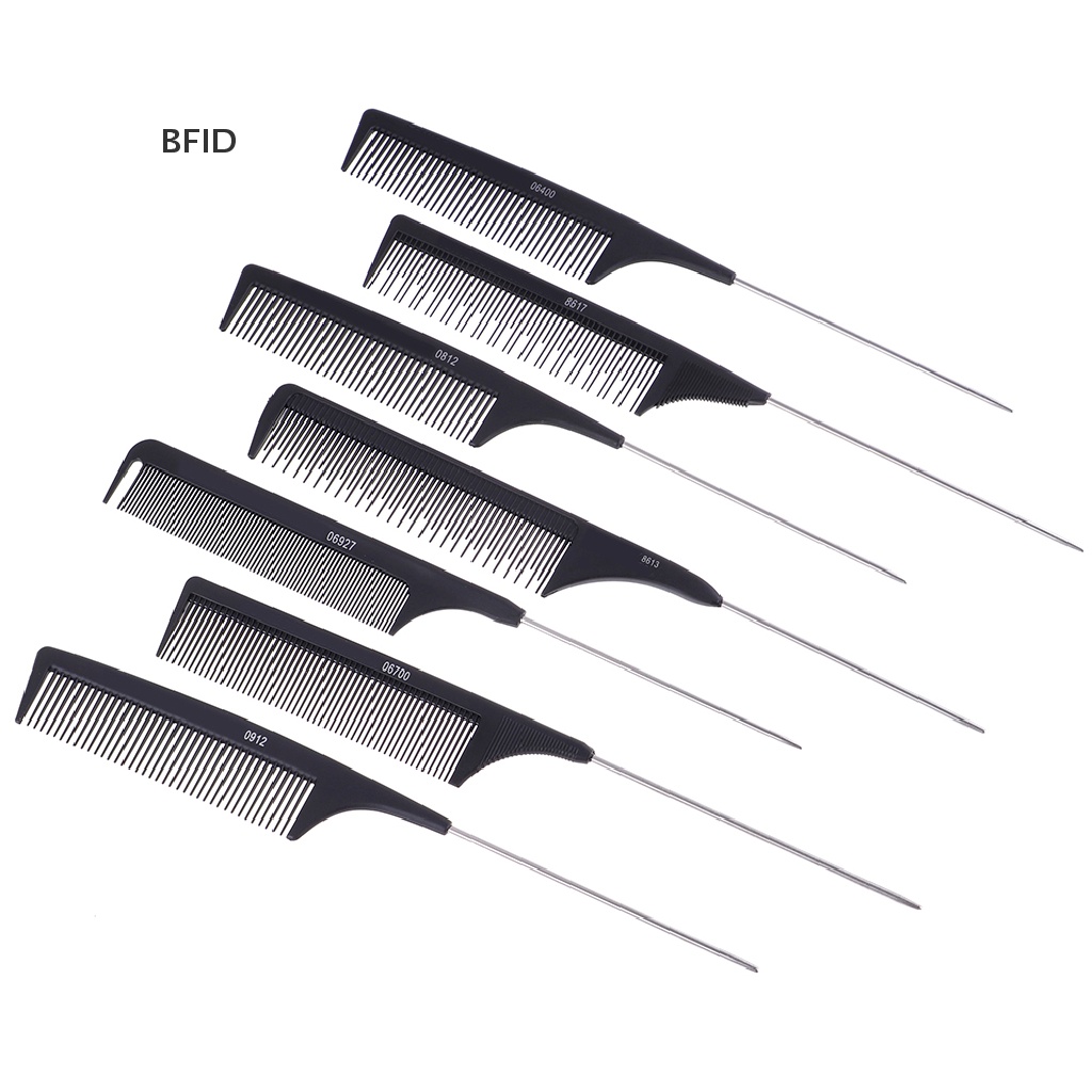 [BFID] Sisir Ekor Rambut Profesional Salon Potong Sisir Styling Stainless Steel Berduri [ID]