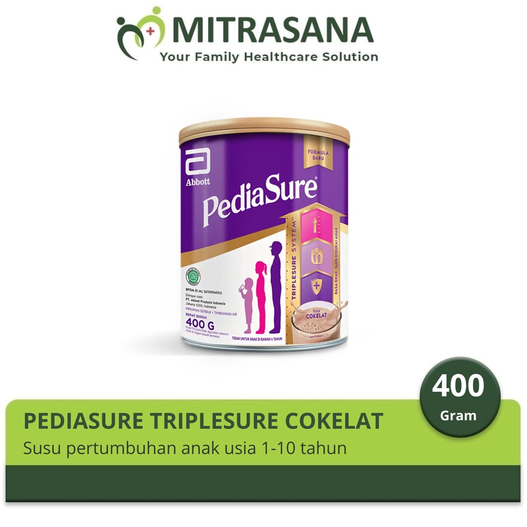 

Pediasure Triplesure Cokelat 400 Gram - Susu Pertumbuhan Anak Usia 1-10 Tahun