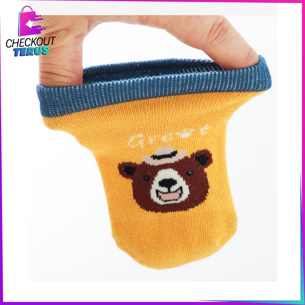 CT P544 Kaos Kaki Anak Bayi Balita 0 3 tahun Animal Sock Anti Slip Unisex Laki Laki Perempuan Anti Licin Import