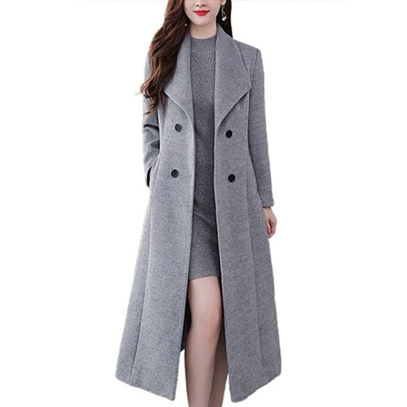Jas hitam wanita/Blazer wanita korea style/panjang coat premium bahan Flece