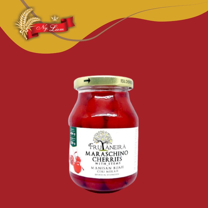 

FRUTANEIRA Maraschino Cherries / Ceri Merah dengan Batang 454 gr