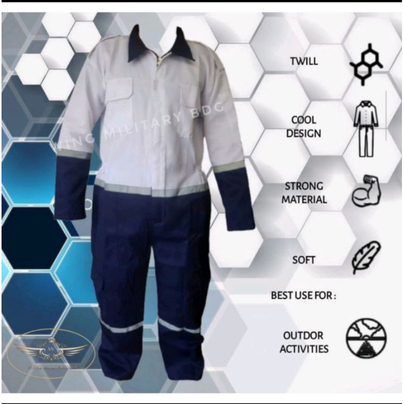 Werpak coverall two tone scotlight terbaru