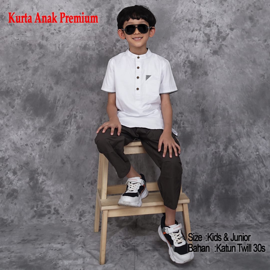 Kurta Anak Premium Putih Terlaris