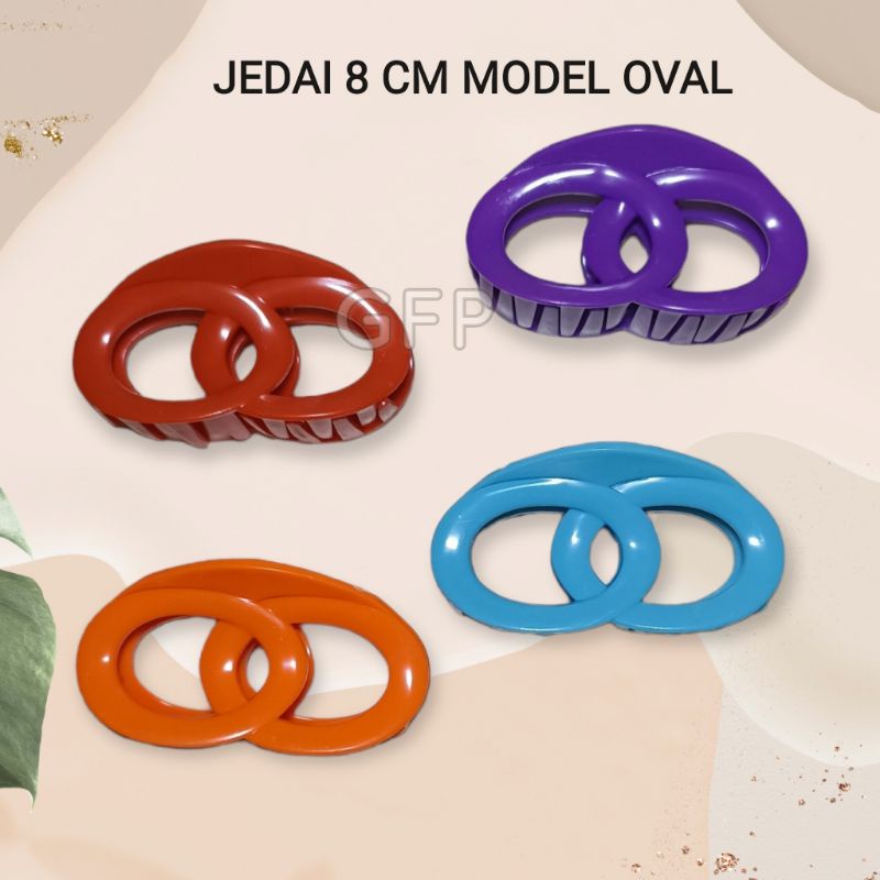 Jedai 8 cm Model Oval - Jepit Rambut Besar Fashion Korea