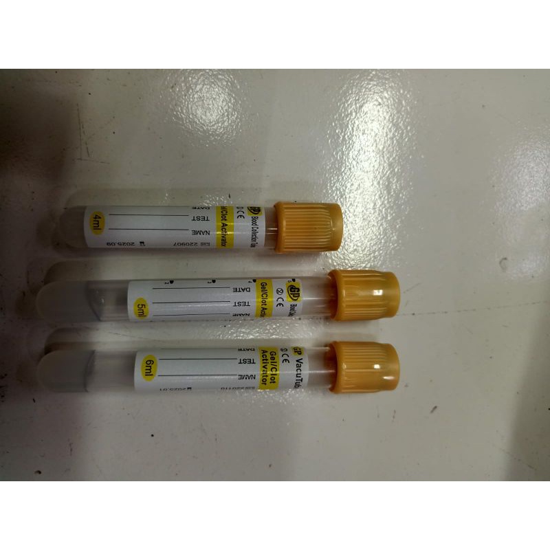 TABUNG PRP GEL CLOTH ACTIVATOR MEREK GP VACUUM PET TUBE SERUM UNTUK PLASMA DARAH