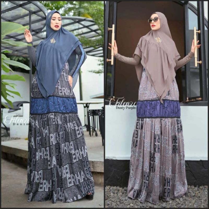 [ER.HA SYARI] GAMIS SYARI TERBARU / DRESS SET PRINTING " FILENZE SET " BY ERHA