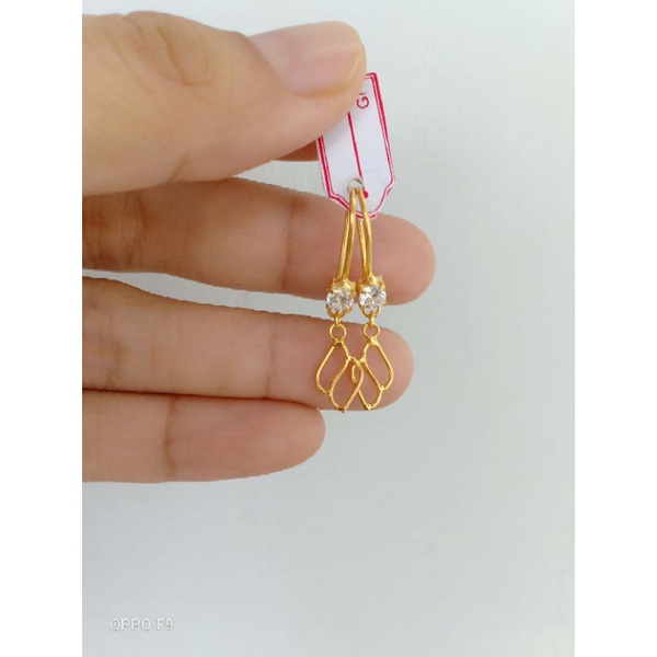 anting perak asli 925 lapis emas 22karat