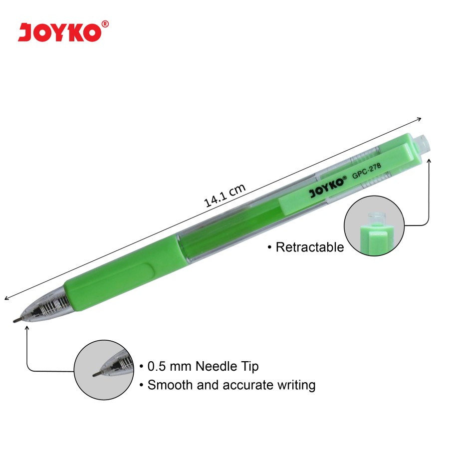 Color Gel Pen Pena Jel Warna Joyko GPC-278 8 Warna 0.5 mm