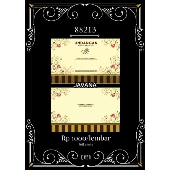 ERBA 88213UNDANGAN NIKAH MURAH BLANGKO+PLASTIK PER PACK ISI 50 PCS