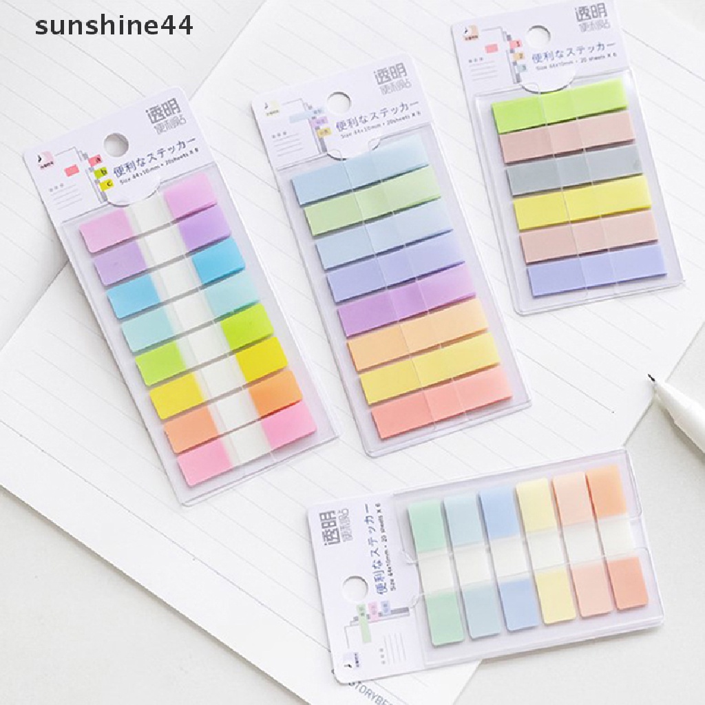 Sunshine 1pcs Stiker Indeks Tipe Laci Warna Tembus Hewan Lucu Sticky Notes Dan Memo Pad Self Adhesive Anti Air.