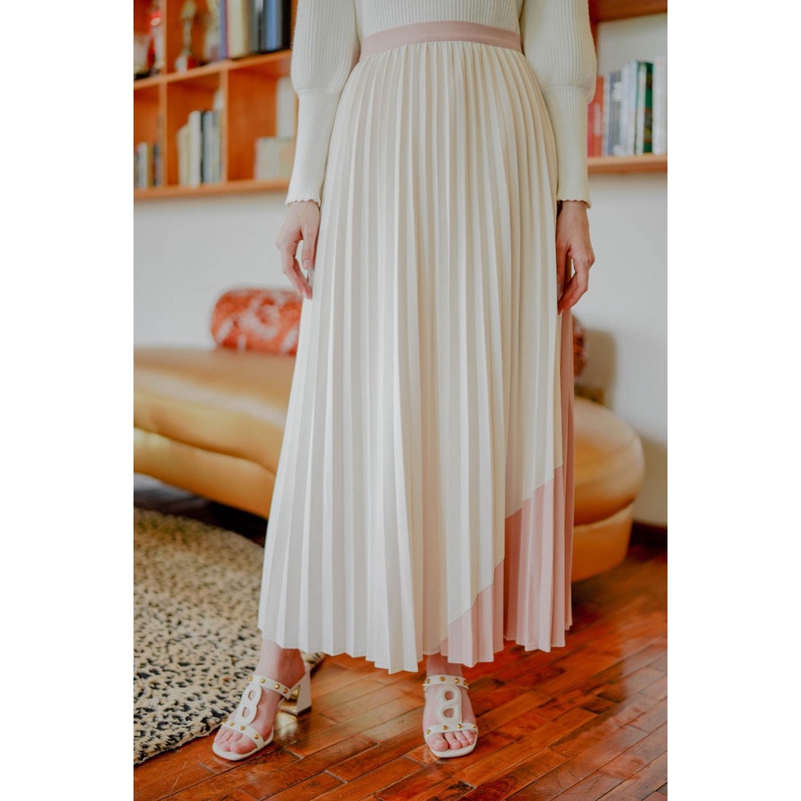 KILA TWO TONE PLEATED SKIRT - BENANG JARUM