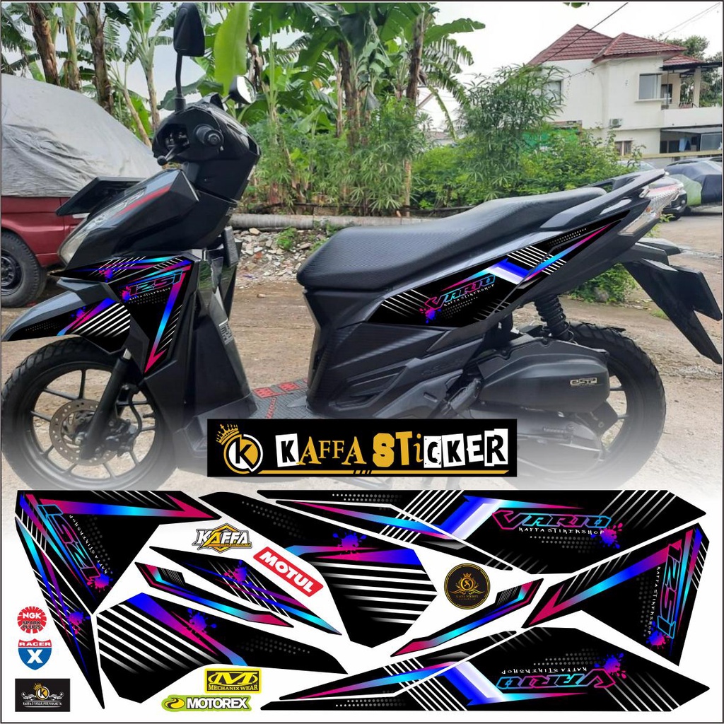 striping vario led old 125 sticker stiker  vario led list hitam