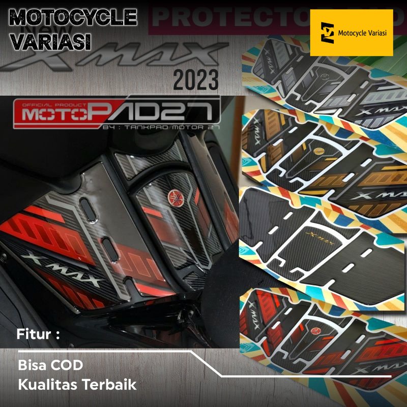 Motopad27 Stiker resin Xmax 2023 Deckpad New Xmax Stiker timbul protector Tankpad YAMAHA XMAX 2023