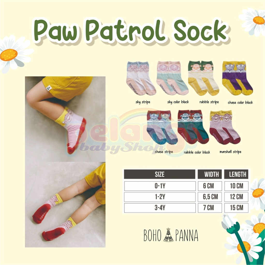 BOHO PAW PATROL KAOS KAKI PAW PATROL SOCK KAOS KAKI ANAK 1-6 tahun