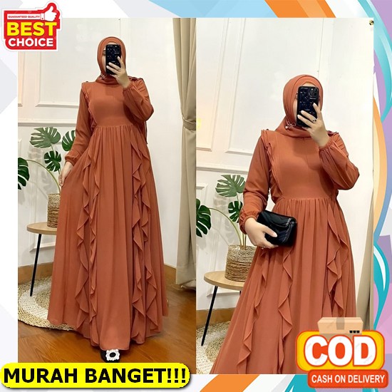 Gamis Syakila Cantik.Model Terbaru. Cod - Ayeena Dress Gamis Muslim Wanita Lebaran Ceruty Babydoll P