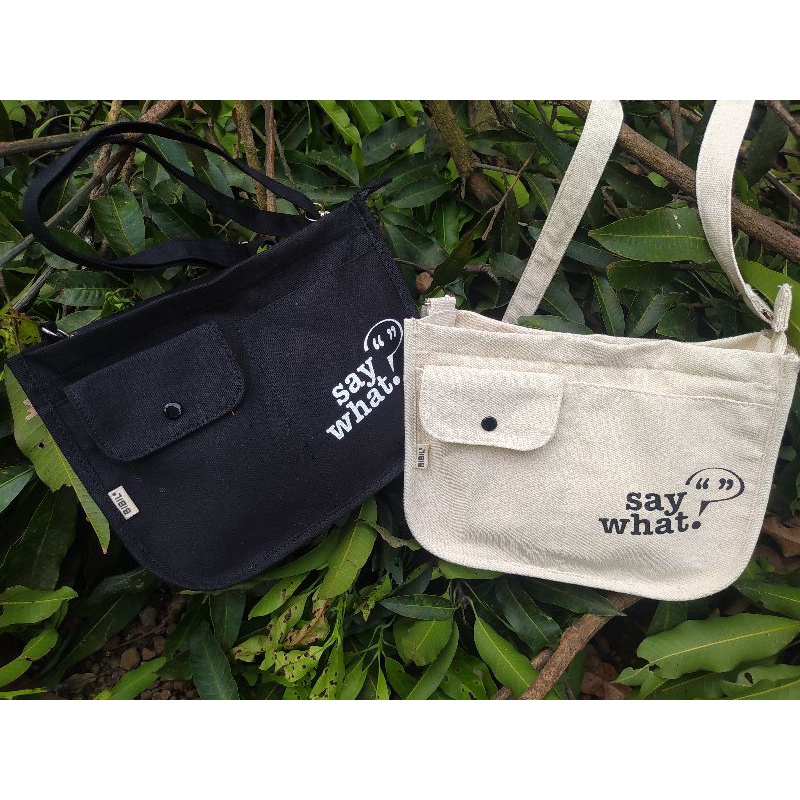 tas slempang kanvas wanita/ tas kanvas premium