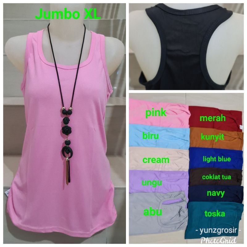 Tanktop Jumbo | Tengtop | Kaos singlet | Kaos Dalam wanita Agnes Jumbo size XL