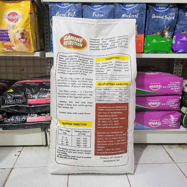 EXPEDISI Makanan Anjing Canine Selection Lamb Flavour Kemasan 20KG