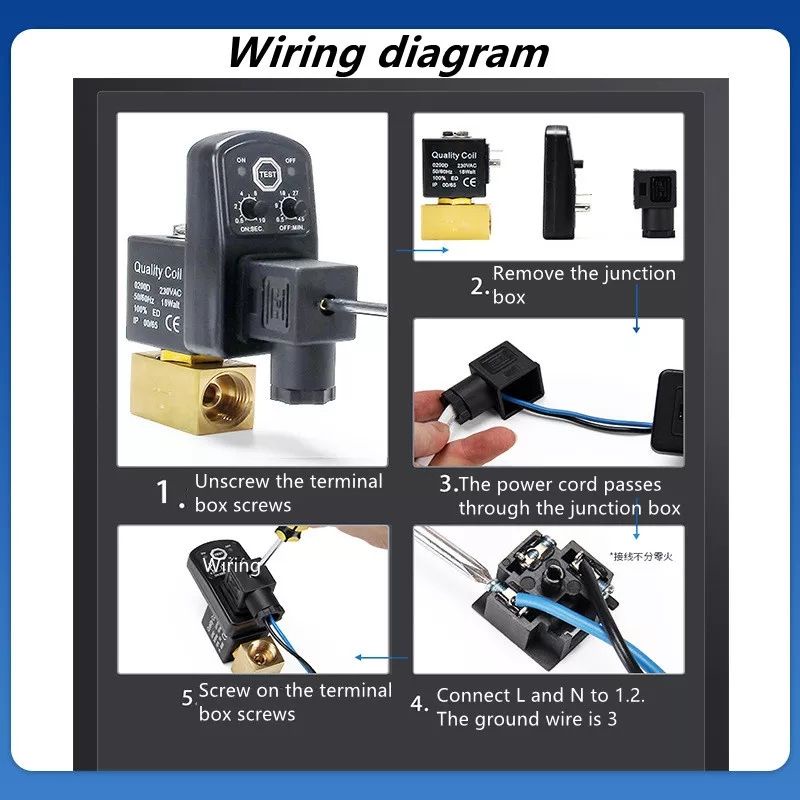 Katup Air Otomotis Electric Solenoid Timer Auto Water Valve 1/2 Inch 16bar AC220v OTP-B