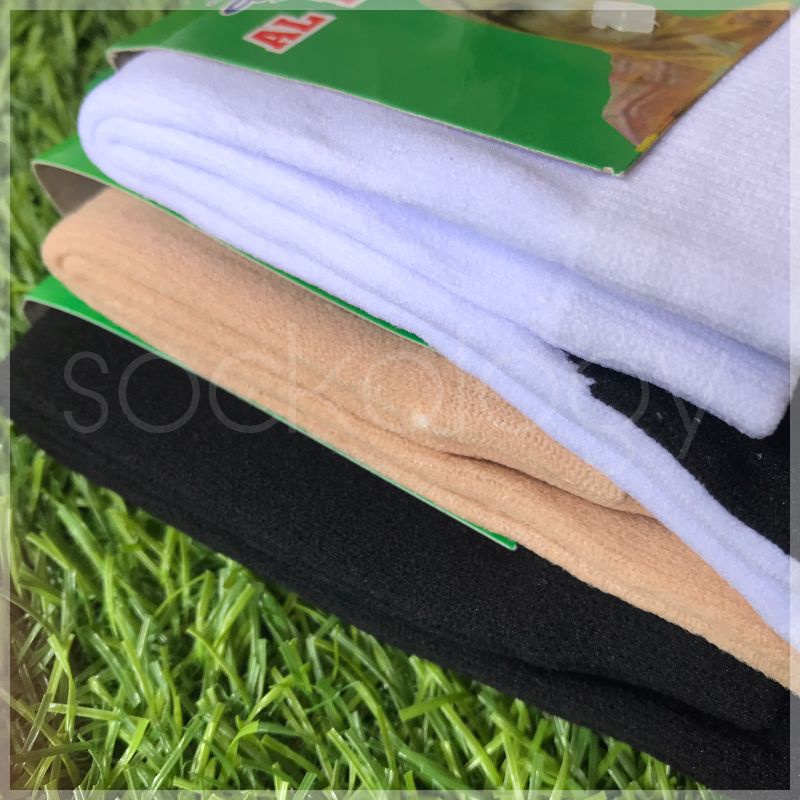 (min 3pcs @6.500) Kaos kaki muslimah jempol polos merk Al Mardania telapak hitam muslimah