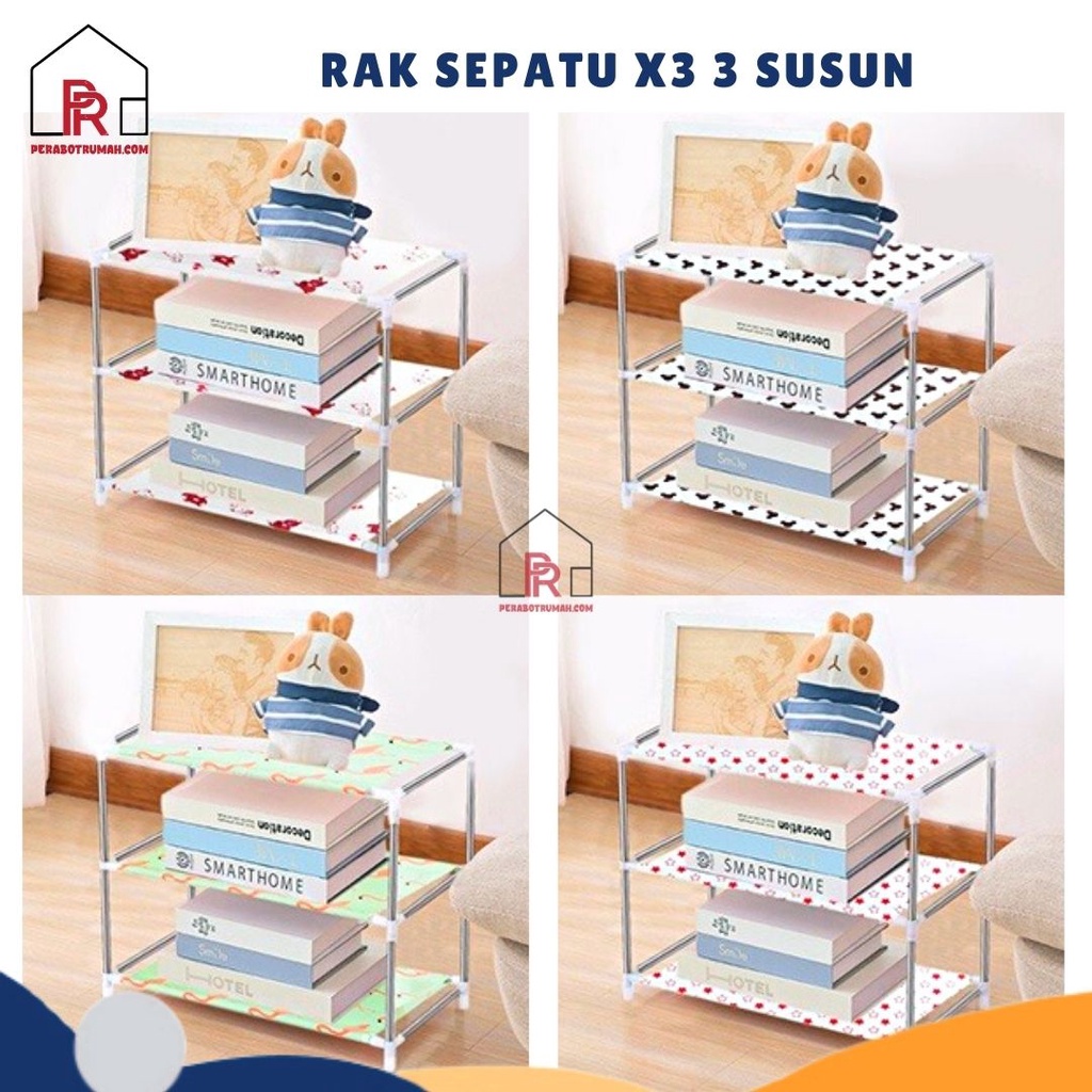 Rak Sepatu Minimalis Stainless - LB / Rak Buku Mainan Serbaguna Kamar Aesthetic / Rak Susun