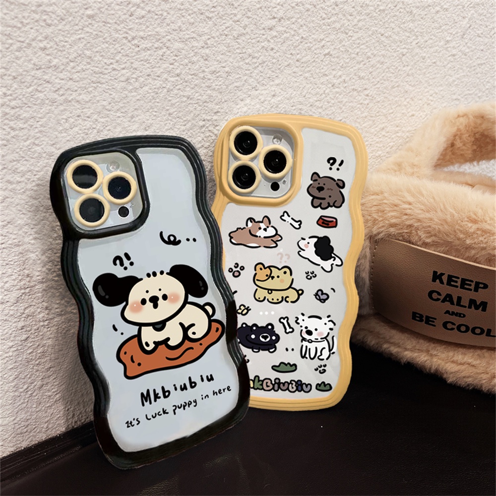 Case Kartun Anjing Lucu Samsung A04E A04S A04 A13 A03 A03S A50 A50S A30S A23 A22 A21S A12 A02S A11 A51 A10 A30 A52 A52S A20S A10S M12 A71 A53 A32 Wave Edge TPU Phone Case Cover