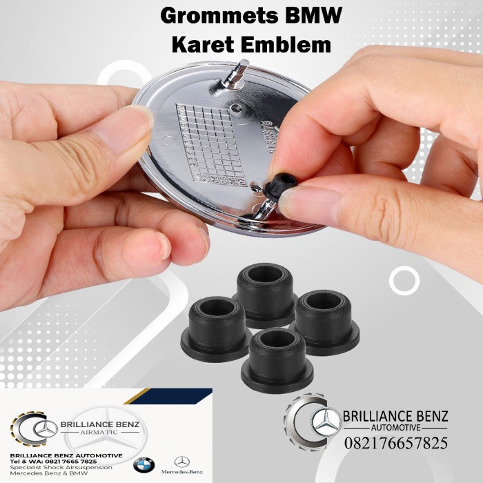 GROMMETS EMBLEM BMW / KARET EMBLEM / DUDUKAN KLIP EMBLEM KAP MESIN BMW