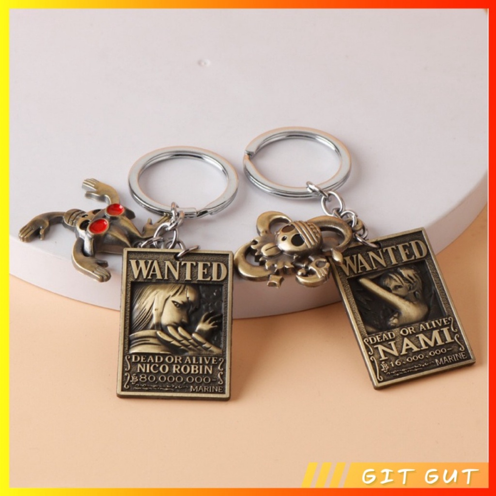 Keychain Gantungan Kunci One Piece Luffy Wanted Poster
