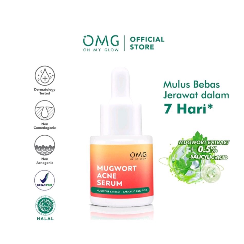 PROMO OMG Oh My Glow Face Serum 20ml | Peach Glowing Mugwort Acne