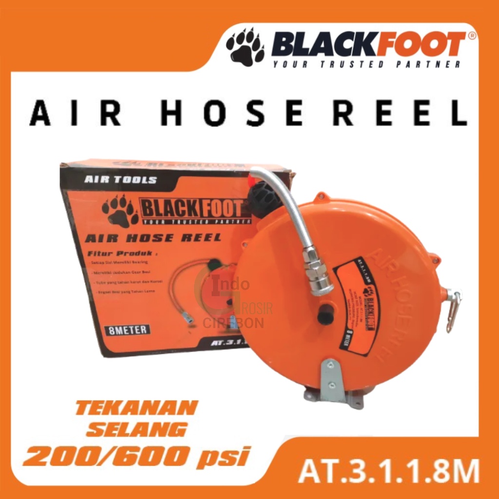 BLACKFOOT Air Hose Reel Otomatis Selang Kompresor Model Gantung Gulungan Selang Air Compressor 8 Meter