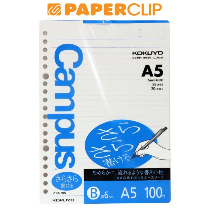 

Kertas Loose Leaf A5 Kokuyo N-807B 10