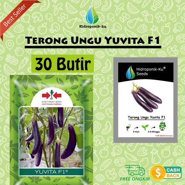 [Bibit] Bibit / Benih Terong Ungu (30 Butir) Cap Panah Merah Hidroponik Ku