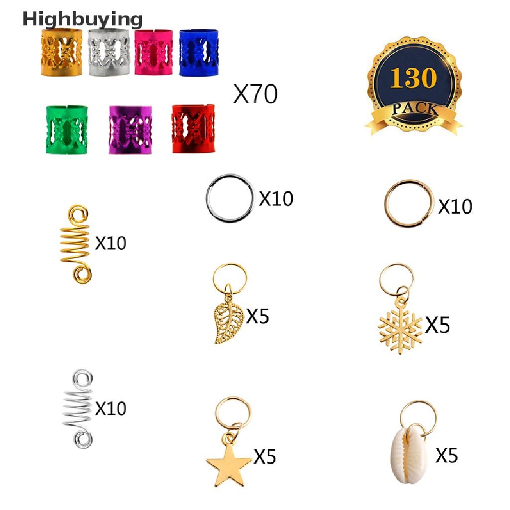 Hbid 60-170pcs Mix Cincin Rambut Kepang Gimbal Manik Manset Klip Aksesoris Rambut Glory