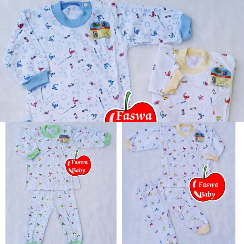 Set Baju Bayi usia -12 bulan / Setelan Baju Bayi Piyama Bayi Panjang Newborn SNI / Baju Bayi Kancing Pundak