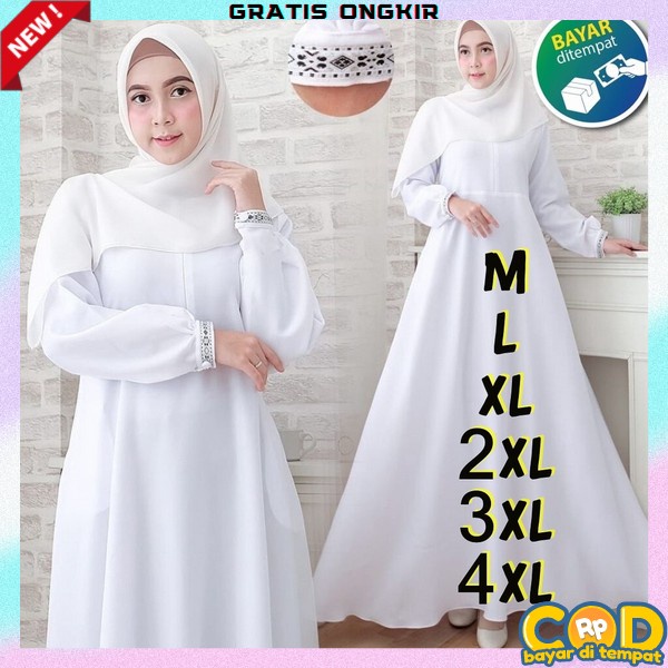 Gmis Muslimah Polos Wanita Sari Dress Syari Murah Bj Muslim (5L Xxxl Xxl Xl L M S ) Gamis Wanita Kek