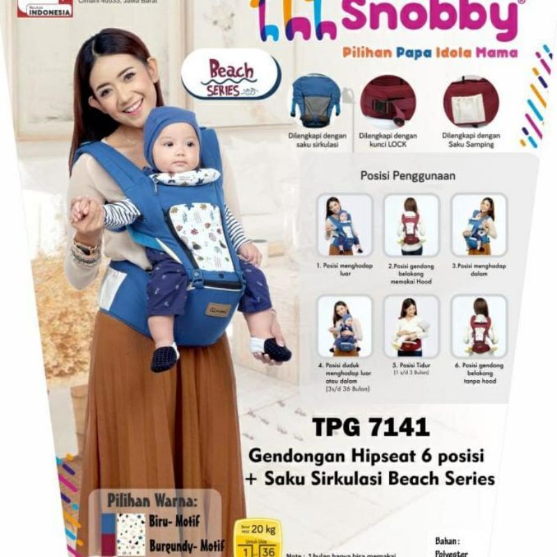 Gendongan Hipseat Snobby 6 Posisi + Sirkulasi Beach Series - TPG7141