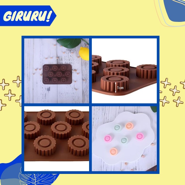 Cetakan Coklat Silikon Motif Gear / Cetakan Coklat Jelly Pudding es Batu / Cetakan Molds Silicone tahan panas Serbaguna