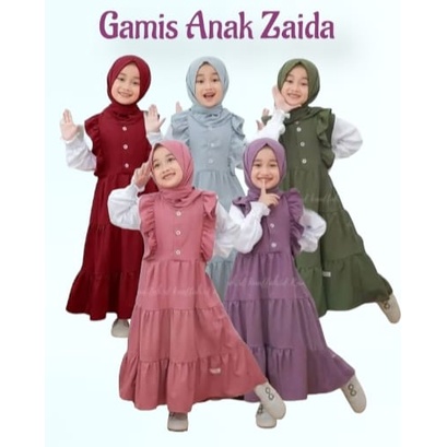 Zayda Gamis Anak Muslim Perempuan Usia 1-12 Tahun Dress Anak Muslim Kekinian