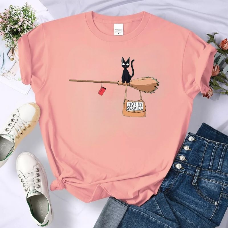 Kaos Wanita Baju Oblong Cewek Lengan Pendek Atasan Dewasa Tshirt Oversize Cat Cod