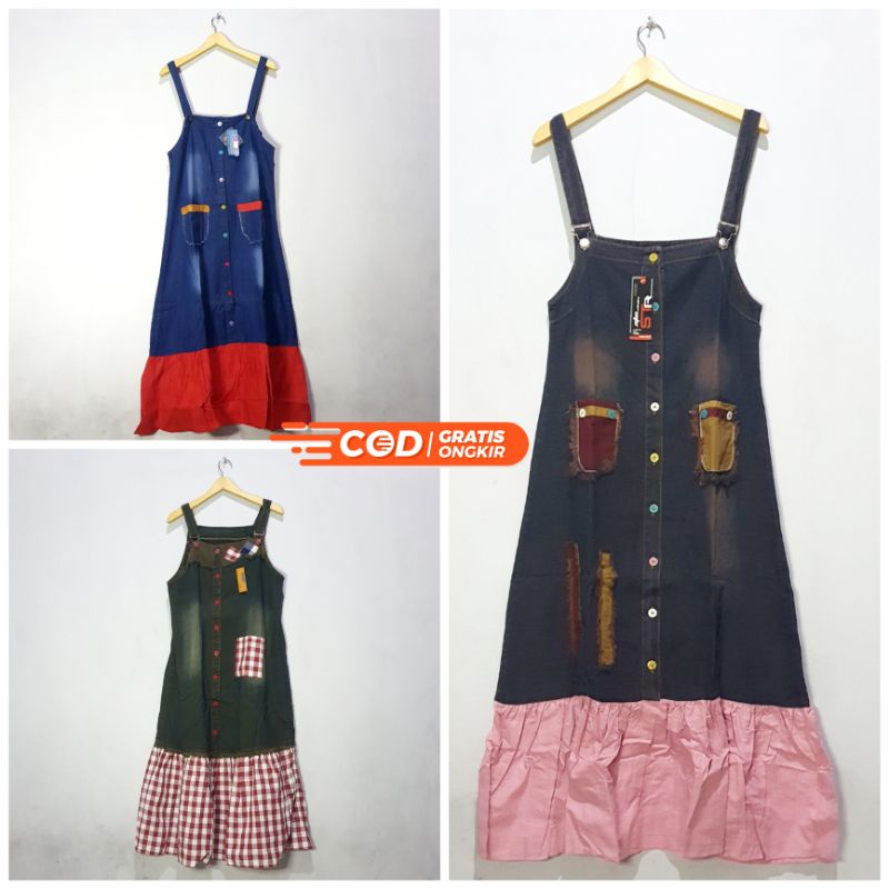 Baju Overall Jeans Anak Perempuan Remaja Usia 9-12 Tahun Baju Kodok Jeans Anak Perempuan Tanggung