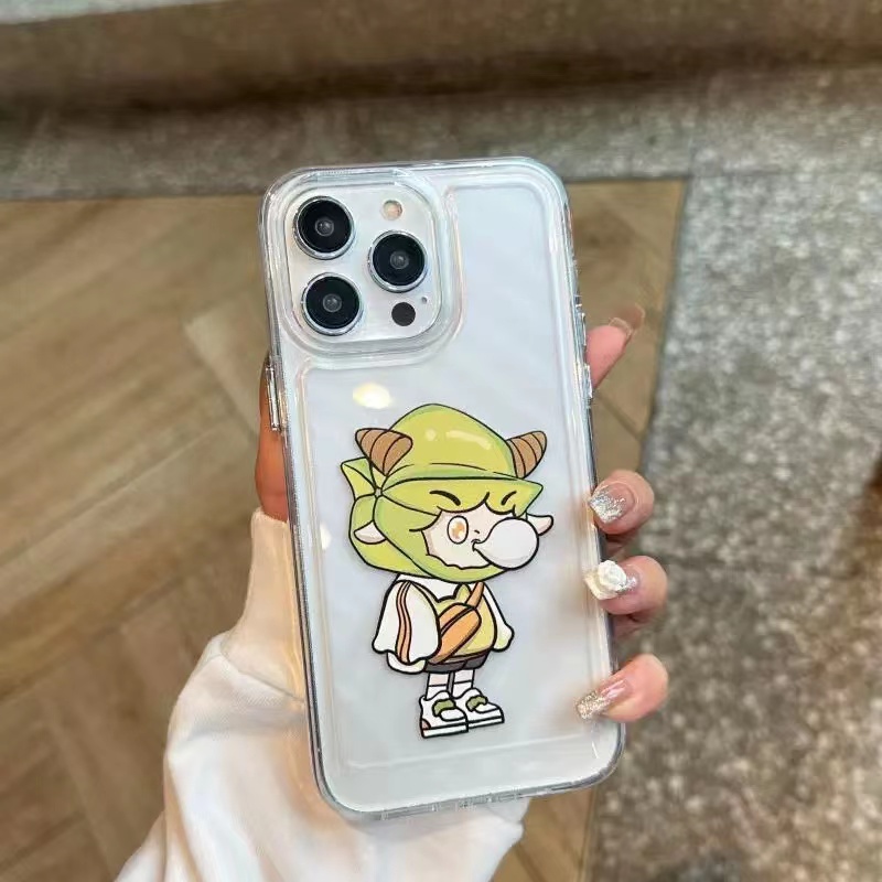 IPHONE Casing Ponsel Lembut Tahan Guncangan Lucu Kompatibel Untuk Iphone14 11 13 12 Pro XS Max X XR 78 6S Plus Silcone Casing Transparan TPU Cover