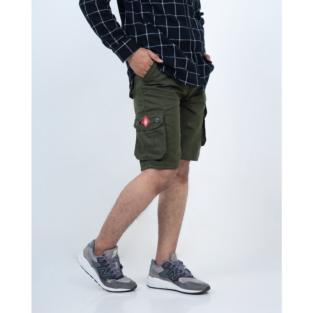 Celana Cargo Pendek Pria Kasual Kargo Kimpol Polos Size 27 - 38