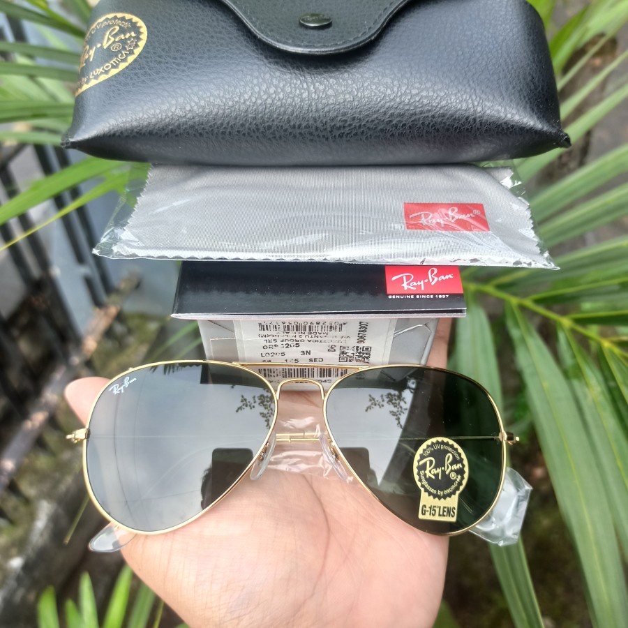 Kacamata Jadul Original Rayban RB3025 Aviator Large Metal Italy