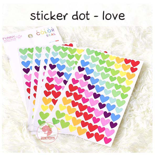 Zoetoys Sticker Dot A Dot - Smile Star Love Colorful | Label Reward Colorful Stickers Hadiah Stiker Tempelan Apresiasi | Mainan Edukasi Motorik Anak