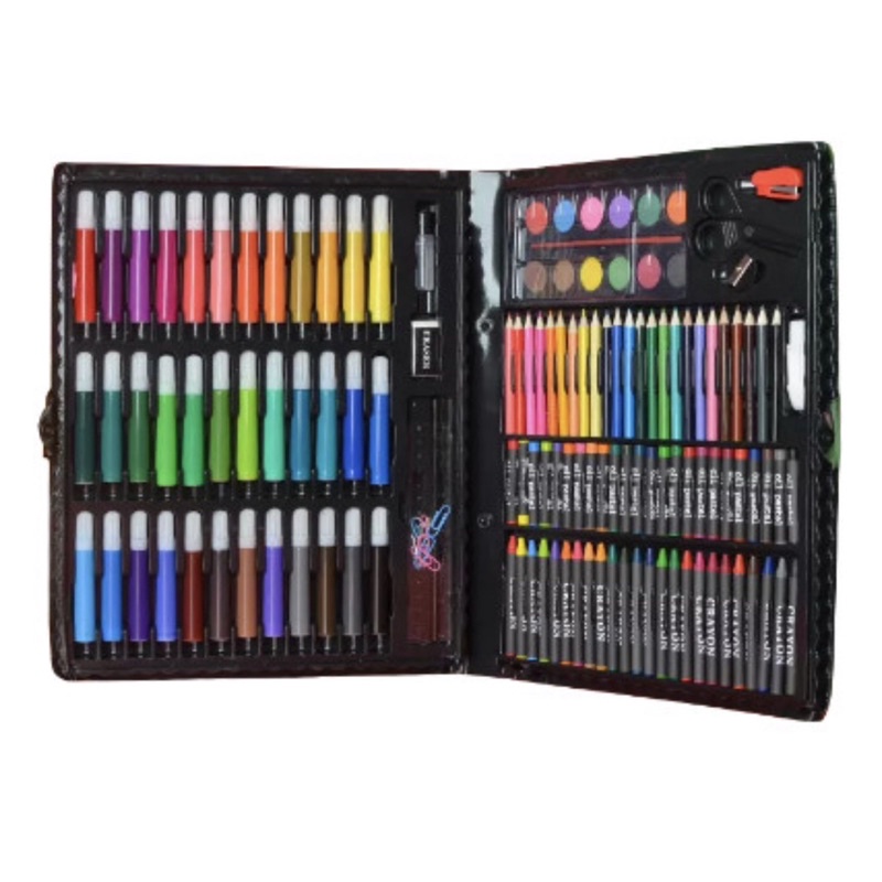 SUPER MEGA ART SET ANAK 150 PCS SPIDOL CRAYON SET MENGGAMBAR