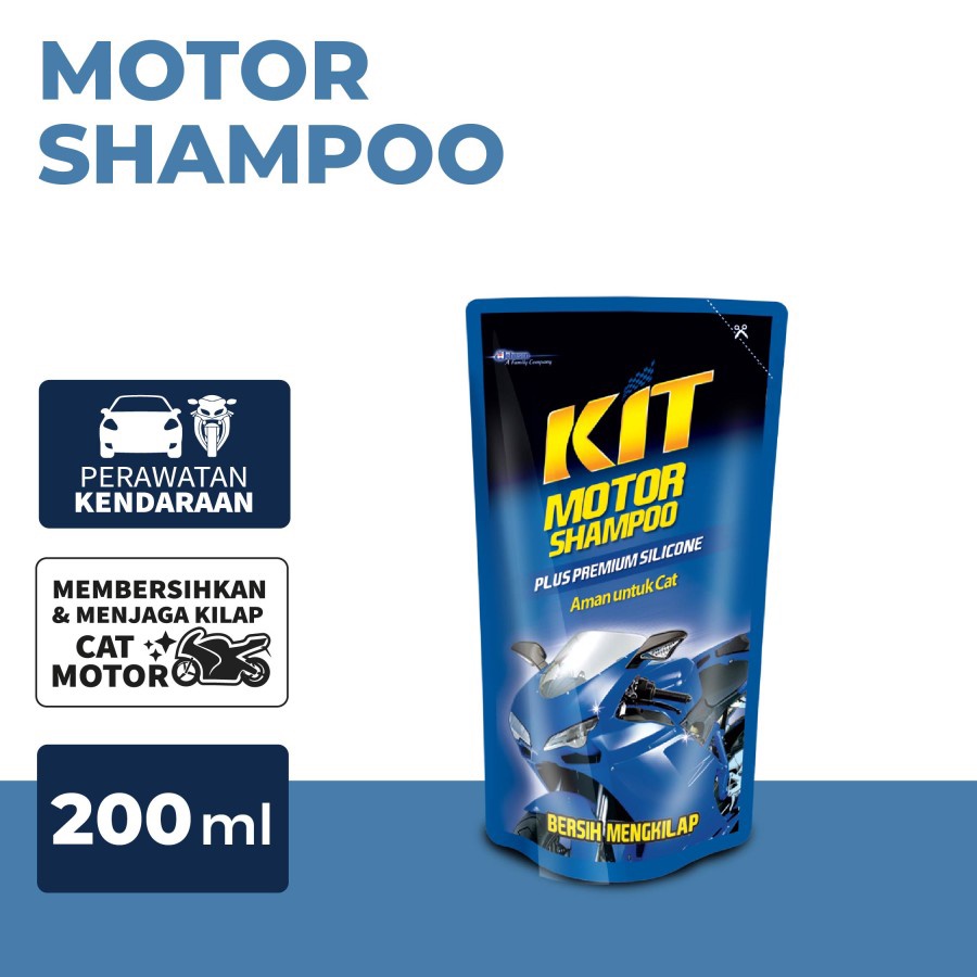 KIT Motor Shampoo - Pouch 200ml / Shampoo plus Silicone Jadikan Motor Bersih Mengkilap / DSM