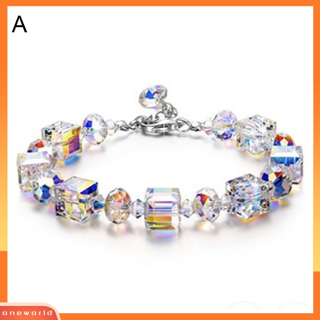 {oneworld} Gelang Rantai Halus Cantik Hias Artifisial Kristal Bangle Untuk Anak Perempuan